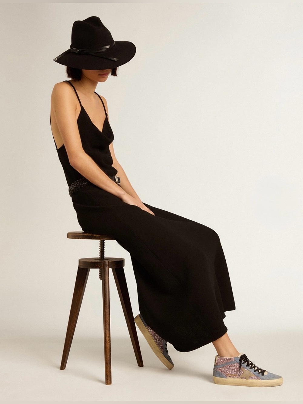 Golden Goose Mid-Star Glitter Sneakers in Lilac and Light Blue - Picture 3 of 8